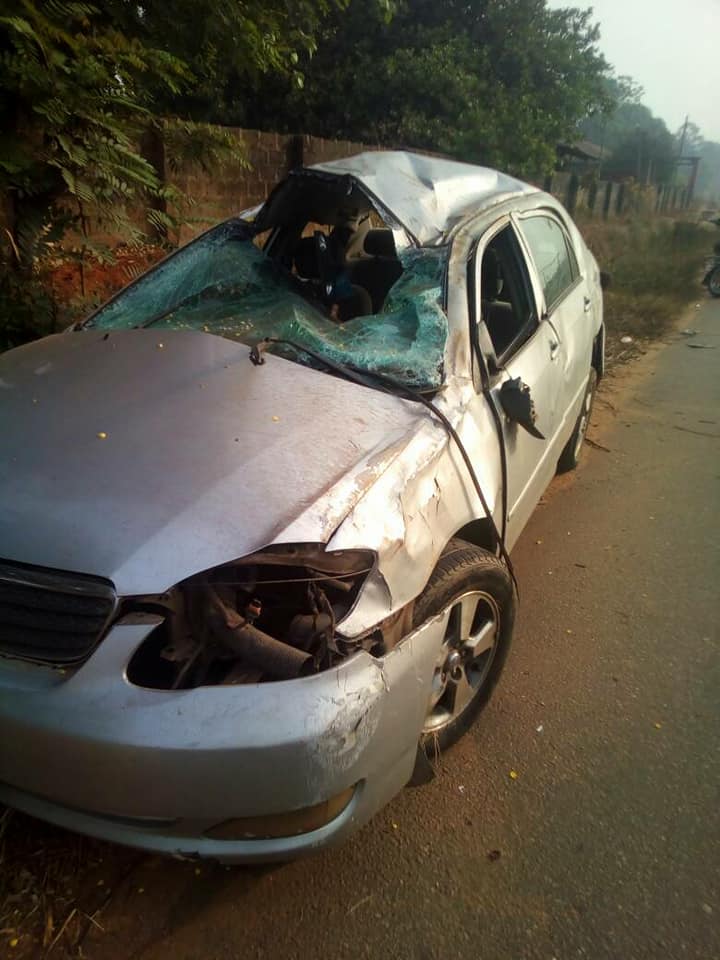 Chukwuka's car wrecked from the crash