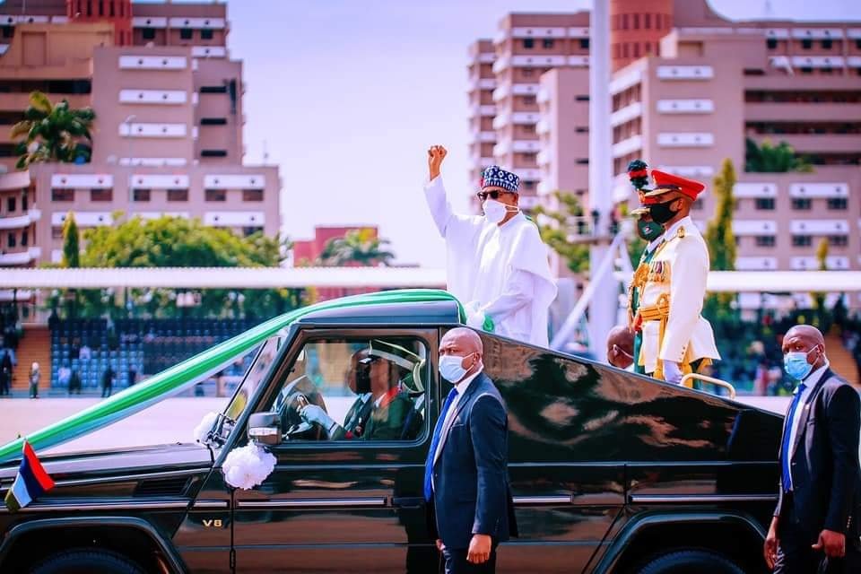Buhari at independence parade nigeria at 61