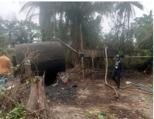 NSCDC Uncovers Illegal Refinery Site in Rivers State, Arrests Five Suspects
