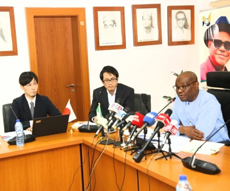 Wike and representatives of the Japan International Cooperation Agency (JICA) during a meeting on Tuesday.