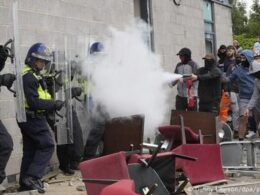 Clashes in Rotherham, as far-right activists stormed a hotel believed to be housing immigrants