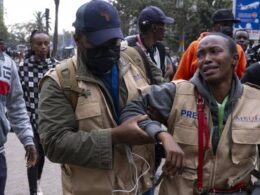 Kenyan Police Clash with protesters injuring journalists.