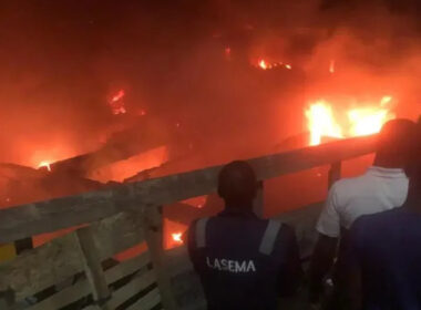 Fire Destroys Shops in Idumota Spare Parts Market, Lagos