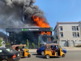 Fire Engulfs Popular Fitness Centre in Abuja, Dozens Evacuated Fire Engulfs Popular Fitness Centre in Abuja, Dozens Evacuated