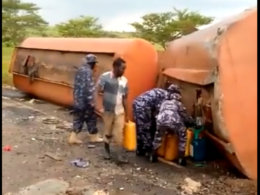 NPF Denies Uniformed Men Scooping Fuel In Viral Video NPF Denies Uniformed Men Scooping Fuel In Viral Video