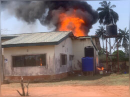 fire Destroys INEC office in Delta With 706 ballot boxes