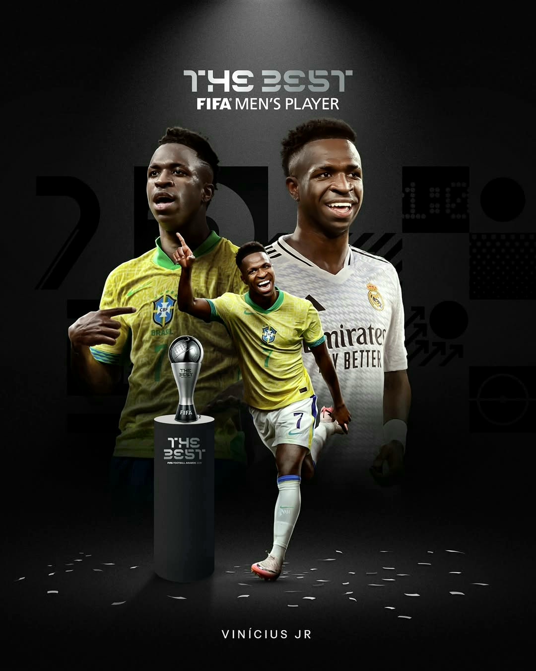 Vinícius Júnior Win 2024 FIFA Men's Player Of The Year Award