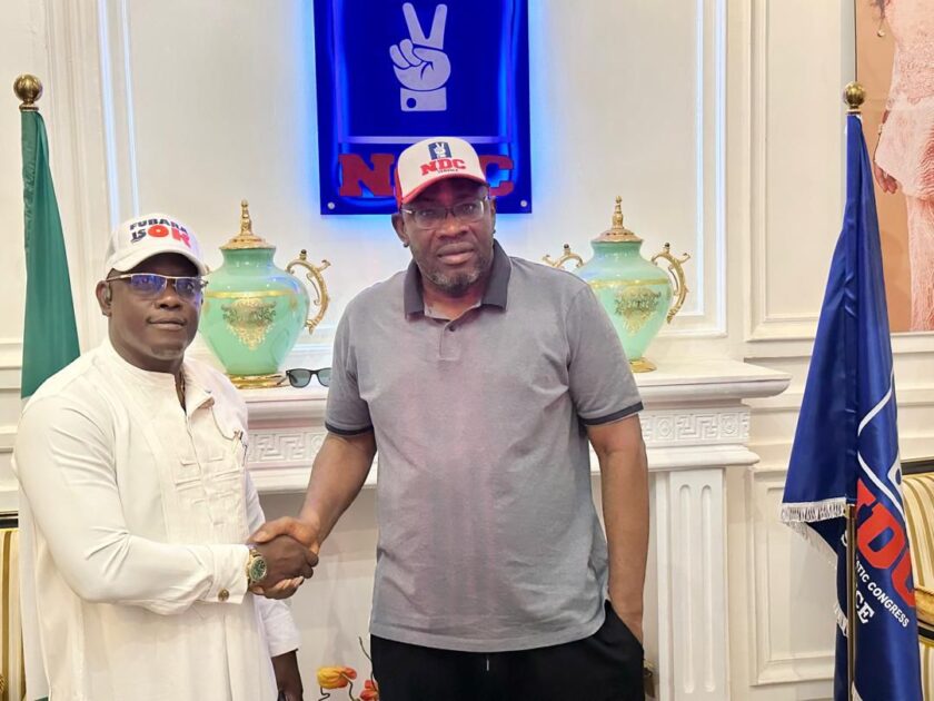 Fubara With Senator seriake Dickson, The National Leader of the NDC